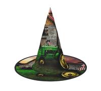 NDDCEDEW Cappelli di Halloween della stampa della fattoria della foto del vecchio trattore cappelli del mago della strega per il cosplay delle feste