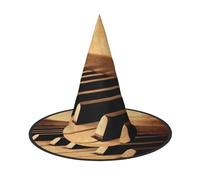 NDDCEDEW Cappelli di Halloween della stampa delle chiavi del pianoforte di tono seppia cappelli del mago della strega per il cosplay di feste