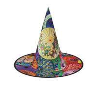 NDDCEDEW Cappelli di strega del mago dei cappelli di Halloween della stampa degli ombrelli della carta dell'olio per il cosplay delle feste