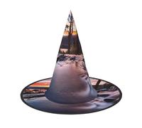 NDDCEDEW Cappelli maghi della strega dei cappelli di Halloween della stampa del lago bello per il cosplay delle feste