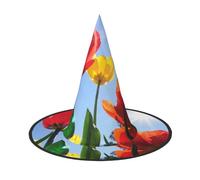 NDDCEDEW Fiori in cappelli di Halloween della stampa del sole cappelli del mago della strega per il cosplay delle feste