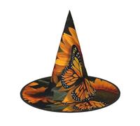 NDDCEDEW Girasole con cappelli di Halloween della stampa della farfalla cappelli del mago della strega per il cosplay delle feste