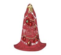 NDDCEDEW Mantello con cappuccio con stampa di campane di palle di Natale per adolescenti lunghezza pavimento mantello con cappuccio