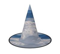 NDDCEDEW Paesaggio Con Montagne E Nuvole Stampa Cappelli Di Halloween Strega Mago Cappelli Per Festività Cosplay