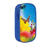 NDDCEDEW Simpatico astuccio con stampa Sunny Garden, grande capacità, astuccio con cerniera, astuccio per studenti, grazioso astuccio per ragazze e ragazzi adolescenti, astuccio per la scuola, nero,