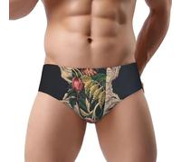 NDDCEDEW Slip da uomo a triangolo, a vita bassa, morbido, traspirante, assorbe il sudore (S-3XL), Nero , L