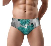 NDDCEDEW Slip da uomo a triangolo con stampa floreale con farfalle, a vita bassa, morbido, traspirante, assorbe il sudore (S-3XL), Nero , 3XL