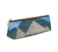 NDDCEDEW Tahiti Beach Print Piccolo astuccio in pelle con cerniera sacchetto di cancelleria portapenne custodia portatile organizer, bianco, Taglia unica, Astuccio per trucchi