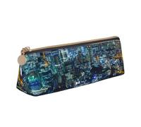 NDDCEDEW Tokyo City Print Piccolo astuccio in pelle con cerniera astuccio per cancelleria portapenne custodia portatile organizer, bianco, Taglia unica, Astuccio per trucchi