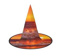 NDDCEDEW Tramonto Con Onde Del Mare Stampa Cappelli Di Halloween Strega Mago Cappelli Per Festività Cosplay