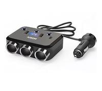 NDDI POWER Splitter Accendisigari 12 V / 24 V Con 3 Prese Per Auto, 2 Porte Usb,1 Presa Per Caricatore Rapido Usb 3.0, Adattatore Splitter Accendisigari 6 In 1 Con Voltmetro E Interruttore A Led