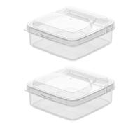 NDiyueAa Contenitore per la conservazione di fette di formaggio da 2 pezzi Contenitore per frigorifero portatile multiuso impilabile a prova di perdite di grande capacità