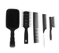 NDiyueAa Matte Black Massage Comb For Hair Styling, Rubber Designs, Nylon And ABS Material, Non-Deformation, 5Pcs Package For Home Salon Use