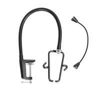 NDiyueAa Porta Asciugacapelli, Supporto Regolabile per Asciugacapelli, Robusta Lega di Alluminio, Installazione Flessibile, Ventosa Necessaria, Rotazione di 360 Gradi, per