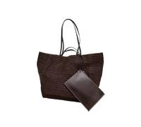 NDJQY Borsa da donna casual in paglia con lettere di design borse da donna di grande capacità fatte a mano in tessuto estivo borsa da spiaggia per pendolari borse per la, Cammello, Taglia unica