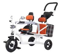 NDLHXKFRP Triciclo pieghevole con pedali, Triciclo tandem con modalità spinta e pedale multicolore(White)