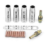NDNCZDHC 17pcs / set Welding Torch Nozzle Kit 0.8mm Contact Tips MIG MAG Nozzle Holder Fit for Binzel 15AK