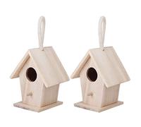NDNCZDHC 2 PCS Casa per Uccelli in Legno, Cassetta per nidificazione per Esterni, cabine per Uccelli per la Decorazione all'aperto, Sospensione di Uccelli
