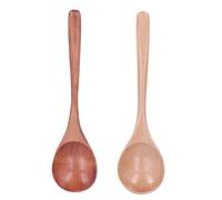 NDNCZDHC 2 pezzi cucchiai in legno per mangiare, 23 x 6 cm, cucchiaio in legno di faggio per cereali zuppa zuppa condimento da caffè
