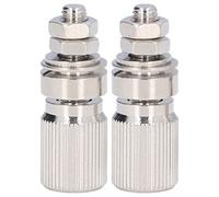 NDNCZDHC 2PCS Binding Post Silver Alloy Contact No Insulation Power Grounding Terminal Post 50025