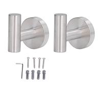 NDNCZDHC 2pcs gancio in metallo rotondo per cucina del bagno, gancio montato in acciaio inossidabile spazzolato per cappotto da asciugamano