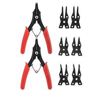 NDNCZDHC 2Pcs Multifunctional 4 in 1 Premium Steel Circlip Plier Snap Ring Pliers Combination Set with Heads Tool