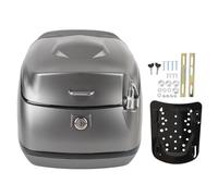 NDNCZDHC 38L Motorcycle Top Box Waterproofing Universal Fit with Key Lock Base Plate Motorcycle Luggage Trunk Tail Storage Carrier Case for Helmet Gloves (Grigio)