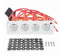 NDNCZDHC 4 Gang Switch Panel Blue Light DC 12V 16A Stainless Steel Button Switch for RV Boat