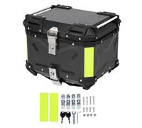 NDNCZDHC 45L Motorcycle Tail Box Aluminum Alloy Motorbike Trunk Top Box Water resist Rear Luggage Storage Tool Cases with Safety Lock Black