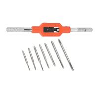 NDNCZDHC 7Pcs Tap Mini Alloy Steel Machine Screw Thread with 1Pc Wrench Holder Industry Manual Tools