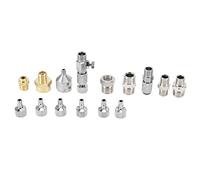 NDNCZDHC Adattatore per tubo aerografo 15pcs, filo maschile e femmina G1/8, G1/4, kit connettore a rilascio rapido disconnect per la maggior parte dell'aerografo