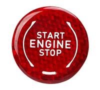 NDNCZDHC Car Engine Start Stop Button Cover Trim Carbon Fiber Replacement for Corvette C8 2020 to Present (Red)