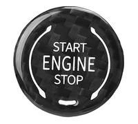 NDNCZDHC Car Engine Start Stop Button Cover Trim Carbon Fiber Replacement for Corvette C8 2020 to Present (Black)