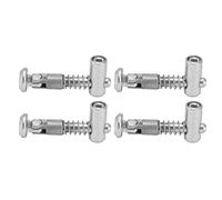 NDNCZDHC Connettore di ancoraggio zincato in acciaio al carbonio da 4 pezzi, accessorio connettore di ancoraggio a 90 gradi, raccordo nascosto con profilo a foro esagonale