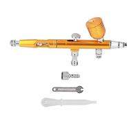 NDNCZDHC G1/8 Set di aerogrammi, tazza di alimentazione da 9 ml, 15-50 psi, ugello 0,2 mm, penna spray per vernice fai da te in ottone per nail art campeggio (Oro)