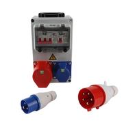 NDNCZDHC Handheld Industrial Socket Distribution Box 250x150x100mm Water Proof Portable Electrical Breaker Outlet Box for Construction Site
