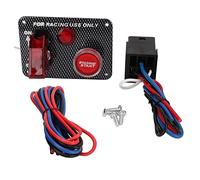 NDNCZDHC Ignition Switch Panel Kit 12V 40A Carbon Fiber Racing Style Aluminum Alloy Universal for Automobile