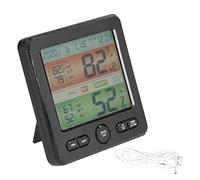 NDNCZDHC Indoor Temperature Humidity Gauge Clock Large Screen Electronic Digital Display Thermometer Hygrometer TS-6211 (Black)