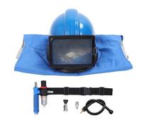 NDNCZDHC Kit casco per sabbiatrice, ingresso 1/4 di pollice, filettatura da 13 mm, regolazione della temperatura da 0 a 10 °C, cappuccio protettivo sabbiatura per spruzzatur