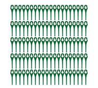 NDNCZDHC Lama per tagliabordi 100 Pezzi, Lunghezza 85 mm, Lama per decespugliatore a Forma di Zucca, in plastica Verde, Diametro del Foro Piccolo 7 mm