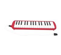 NDNCZDHC Melodica Instrument 32 Key Melodica Abs Matt Black and White Key Food Grade Abs Silver Plated Base Harmonicas for Adults (Red)