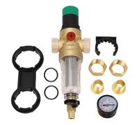 NDNCZDHC Reusable Brass Water Pressure Regulator, 1in DN25 Adjustable Water Pressure Valve with Backwash Filter Meter Fittings