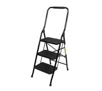 NDNCZDHC Scala a pieghevole, scala a gradini in acciaio legato 118 x 48 cm con 4 cuscinetti in gomma, 3 gradini pieghevole per operazioni di pulizia o pittura