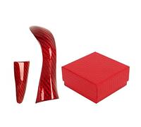 NDNCZDHC Shift Knob Cover Trim Red Carbon Fiber Glossy Smooth High Temperature resistance Replacement For Q 50 2014-2017
