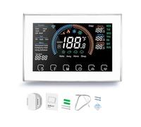 NDNCZDHC Smart Thermostat LCD Color Touch Screen APP Voice Control Programmable Heat Pump Thermostat with C Wire Adapter (White)