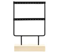 NDNCZDHC Supporto per organizer orecchini da donna a 24 fori, espositore orecchini in metallo, espositore gioielli per desktop (Nerone)