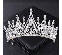 NDRFAWY Diamante Tiara di Lusso Colore Argento Cristallo Tiaras e Corone Strass Principessa Prom Diademi Donne Matrimonio Accessori Per Capelli Da Sposa Gioielli