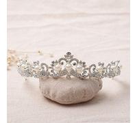 NDRFAWY Diamante Tiara Magnifico Perla Strass Corone Da Sposa Diadema Moda Cristallo Diadema per Spose Fasce Dei Capelli Dei Monili Accessori