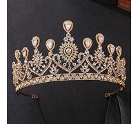 NDRFAWY Diamante Tiara Vintage Oro Cristallo Pavone Diadema Nuziale Corone Strass Concorso Diadema Sposa Fasce per capelli Accessori per capelli da sposa