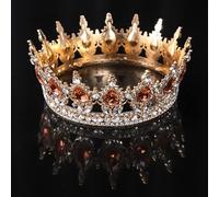 NDRFAWY Gioielli per capelli corona diadema per donne strass cristallo matrimonio regina corona diadema nuziale diadema colore argento copricapo corona festa matrimonio accessori per capelli